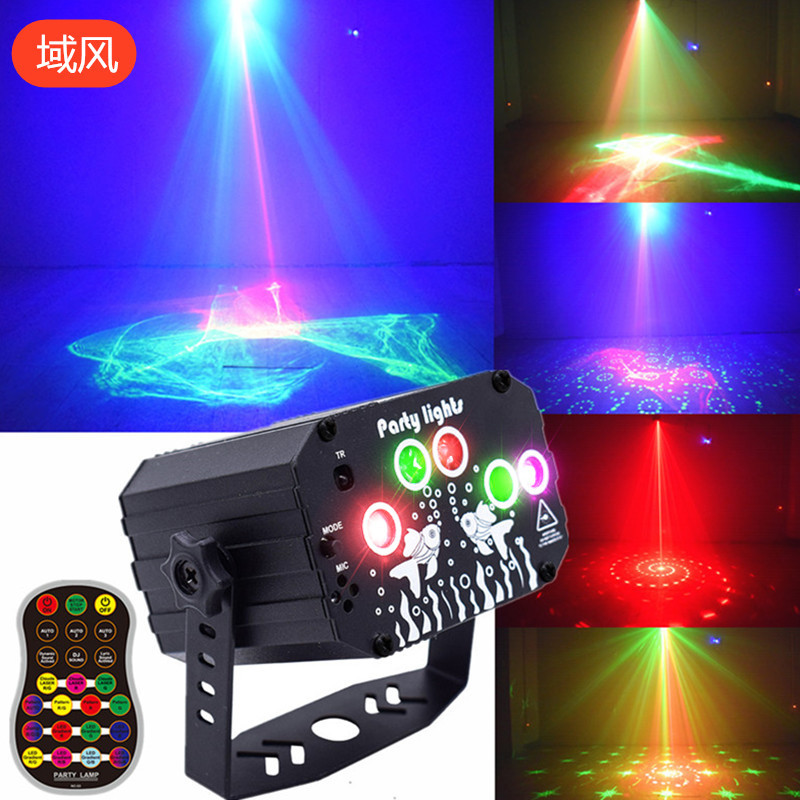 Nueva fantasía láser Luz etapa lámpara bar KTV lámpara de flash DJ controlado por voz disco fiesta lámpara de proyección atmósfera lámpara