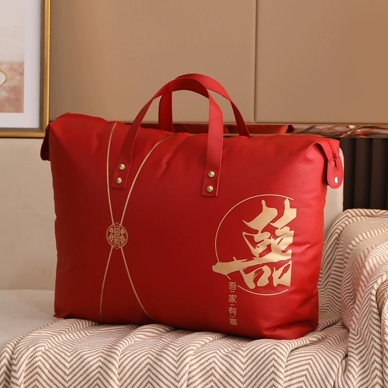 Свадебное одеяло, свадебная сумка, свадебная сумка, нетканая сумка для хранения пододеяльника, красная сумка для приданого