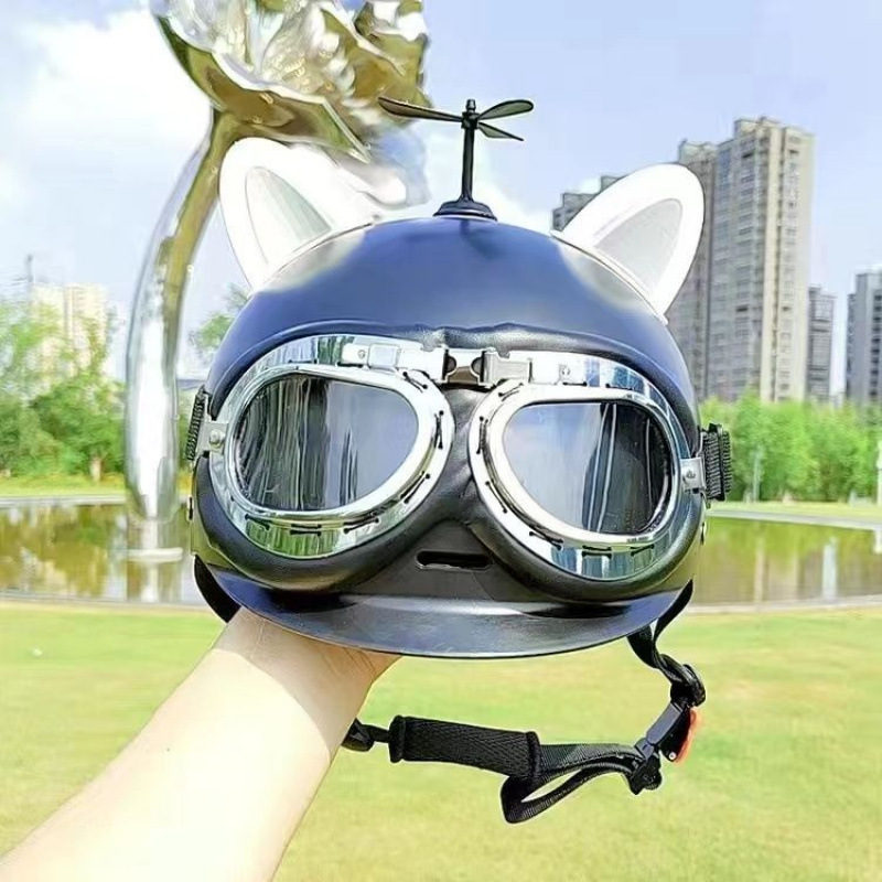 검정색 - 흰색 회색 고양이 귀 - 투명 거울