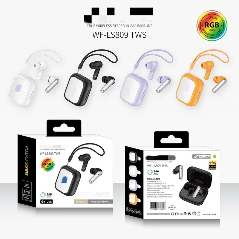 Cross-Border Hot-Selling Model 809Tws In-Ear Pro18 Stereo Wireless Bluetooth Earphones with Lanyard and Creative Hard Box Packaging