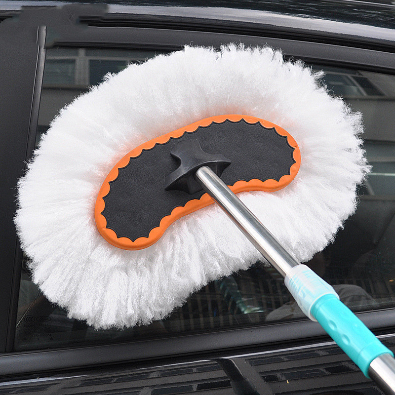 Car Washing Special Mop Milk Silk Soft Hair Extension Telescopic Rod Brush Car Long Handle Brush Car Cleaning Tools Supplies