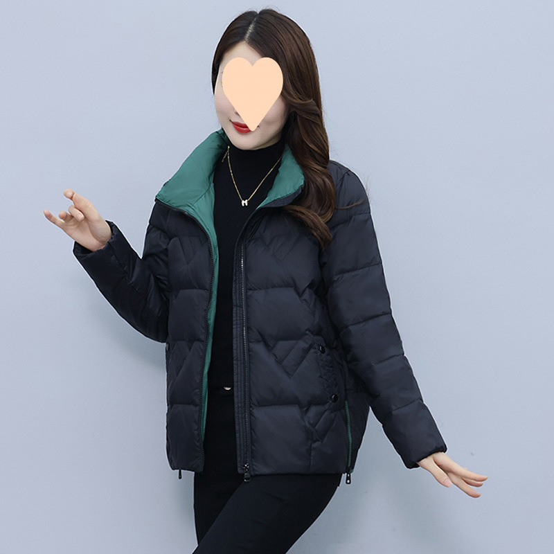 Short velvet keep warm fashionable light and thin down jacket