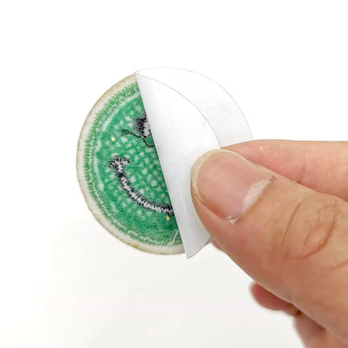 Fuzzy smile towel embroidered self-adhesive fabric sticker gold scallion pink sparkling powder leatherette self-adhesive glue embroidery sticker DIY