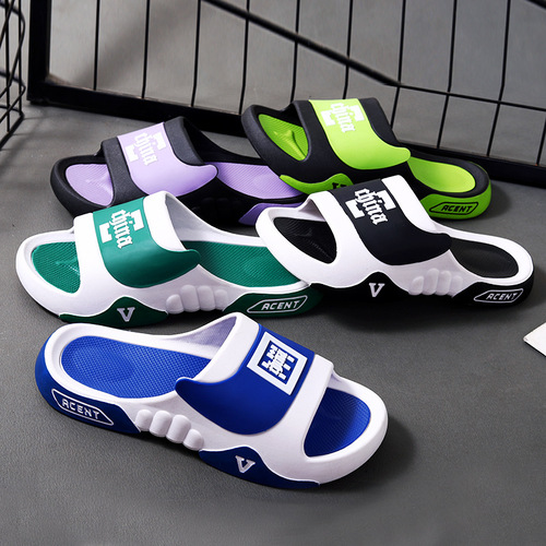 凉拖鞋男士夏季外穿时尚家用室内居家厚底情侣浴室凉一字拖鞋批发