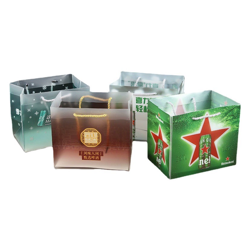 Пластиковая ПВХ-сумочка на заказ, матовая, для упаковки подарков, свадебных цветов, конфет, прозрачная подарочная сумка из ПП