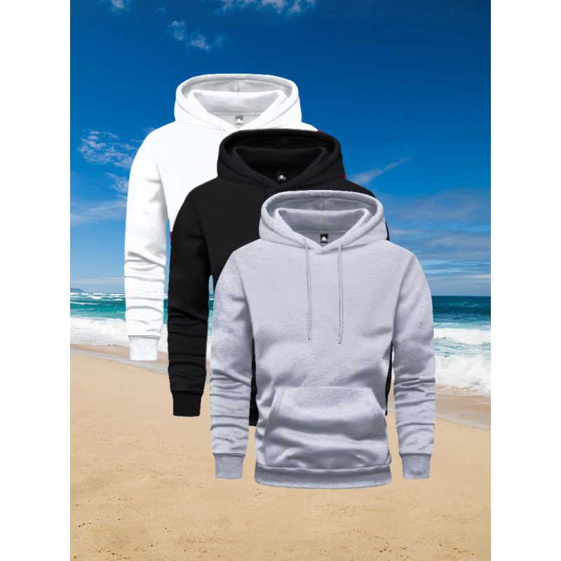 Cross-Border European Size Unisex Casual Zip-Up Hoodie with Kangaroo Pocket, Thick and Warm Autumn Hoodie