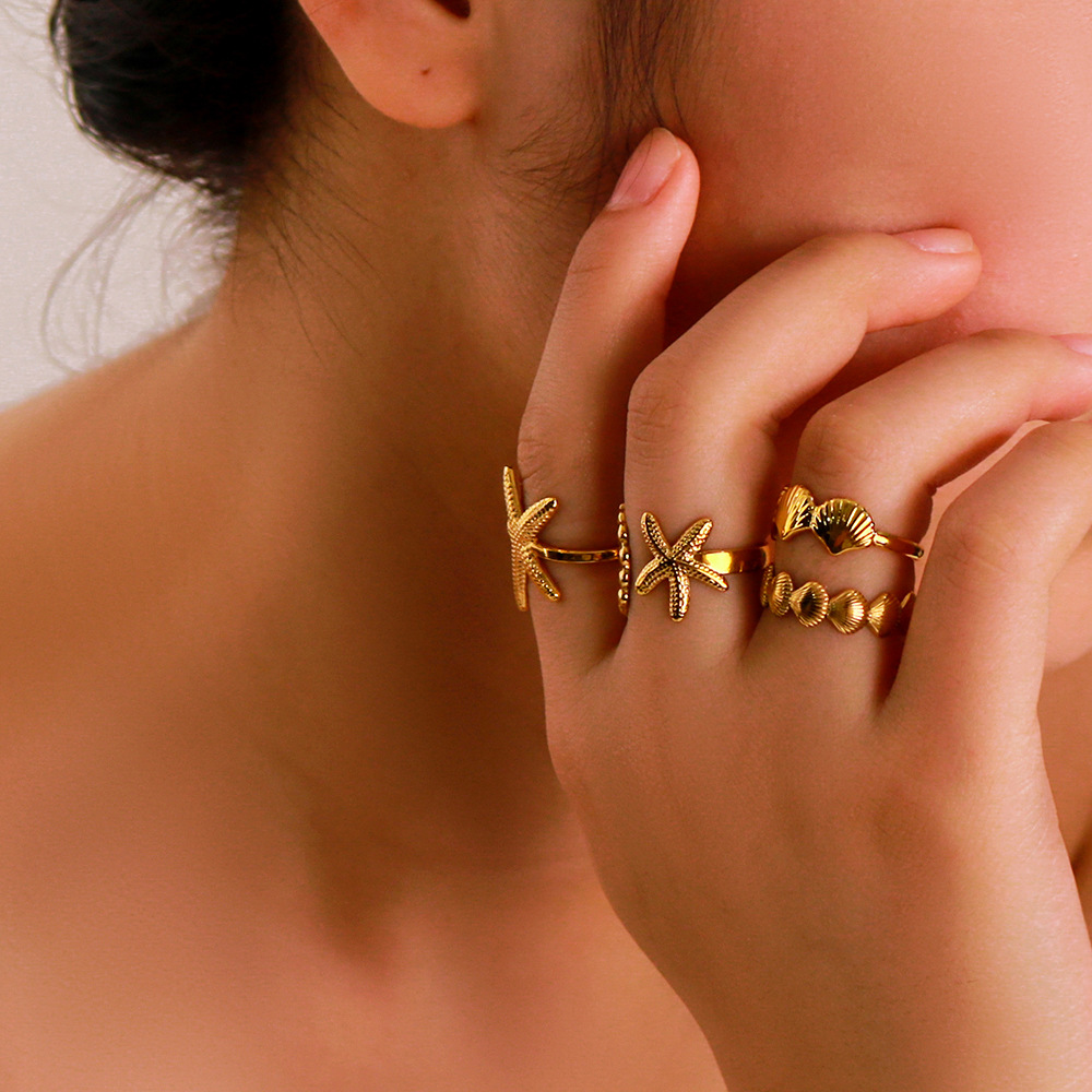 Summer beach marine fashionable universal ring stainless steel