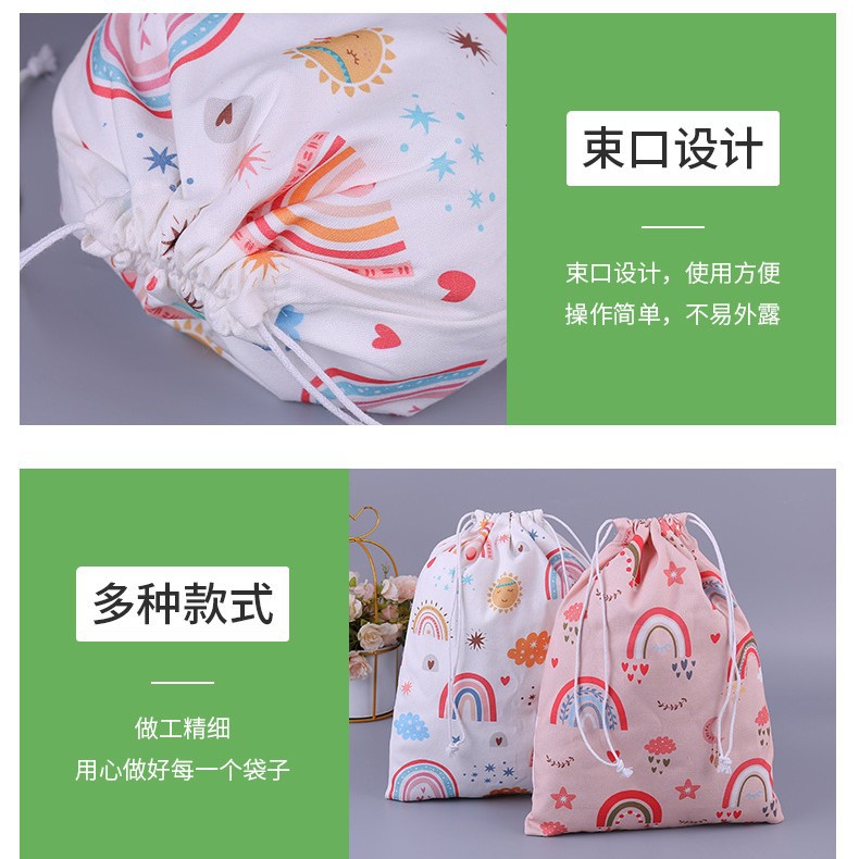 Bolsa de algodón con cordón de lona en blanco de doble oreja con cordón bolsa de joyería bolsa de algodón de almacenamiento de arroz al por mayor