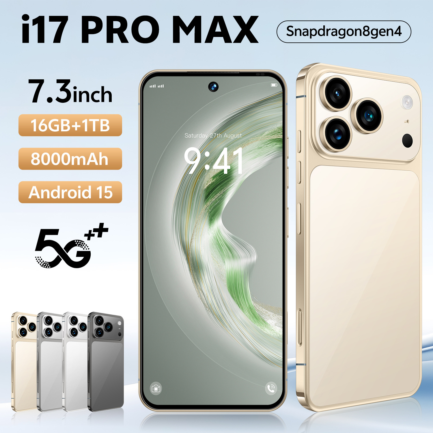 Cross-Border Smartphone I17Promax Large Screen 7.3 Inches 16+1t Memory Dual Card Brand New 5g Factory Direct Sale