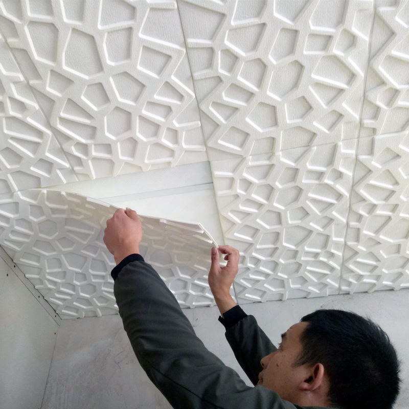 35*35cm 3D立体墙贴创意简约客厅卧室背景墙自粘贴纸立方网格软包