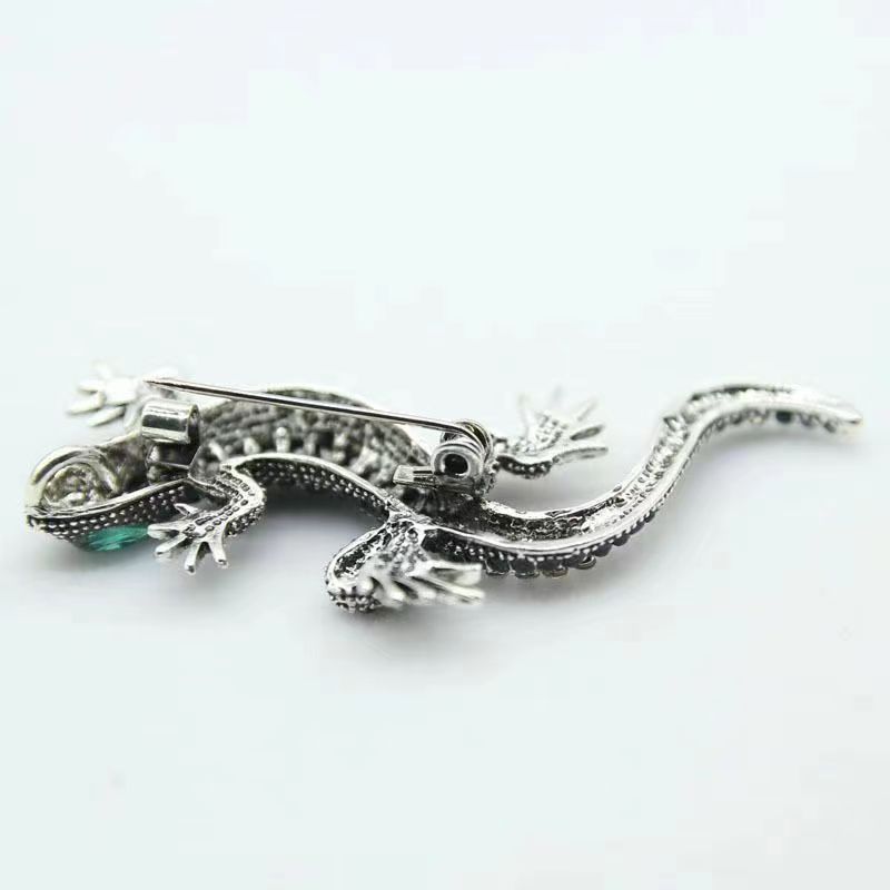 Rétro Gecko Alliage Incruster Strass Unisexe Broches display picture 4