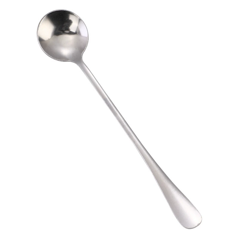 1010 Ложка льда Десертная ложка Удлиненная длинная ручка Ложка для смешивания мороженого Подарочная ветровая кофейная ложка из нержавеющей стали