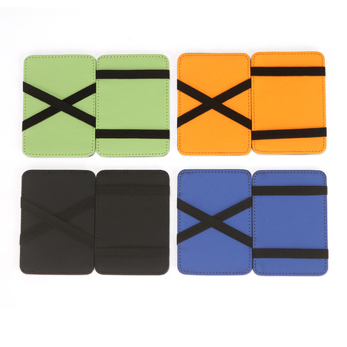 Cross-border hot selling PU men's flip magic wallet cross pattern men's wallet fashion wallet short card holder wholesale