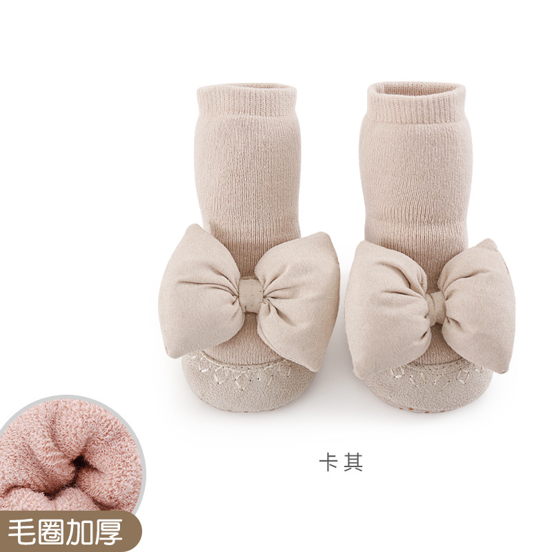 2023 invierno nuevo bebé niña Niño Zapatos calcetines engrosados cálido arco interior antideslizante bebé piso zapatos Calcetines