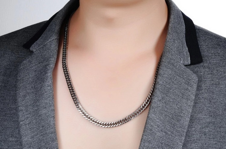 Solid Color Pattern Unisex Gender Stoving Varnish Design Streetwear Solid Color Titanium Steel Stoving Varnish Unisex Necklace 1 Piece