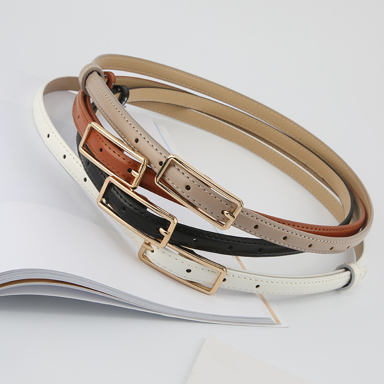 Basic Solid Color Imitation Leather Alloy Buckle Unisex Leather Belts 1 Piece display picture 1