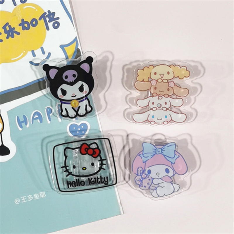 Sanrio Acrylic Cartoon Clip Office Supply Fixed Material Exam Organizing Transparent Swallowtail Clip Dalmatian Dog PP Clip