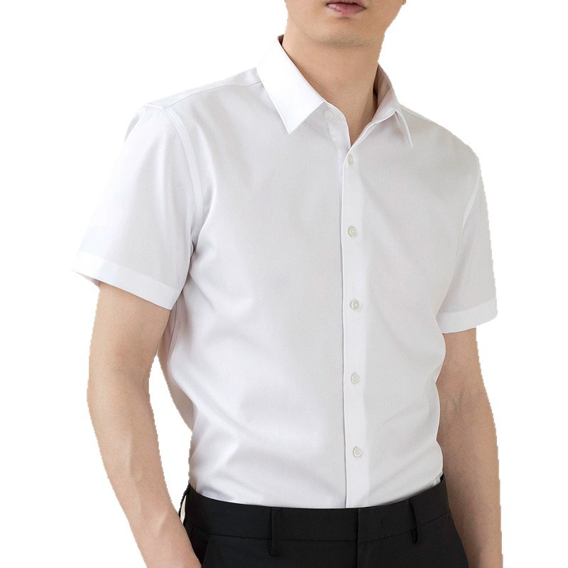 흰색 셔츠 남성용 반팔 노다림질 비즈니스 정장 한국식 전문직 남성용 흰색 캐주얼 반팔 셔츠