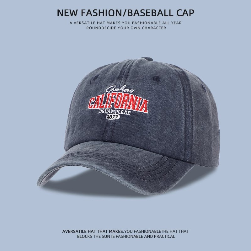 Sombrero de béisbol de algodón lavado transfronterizo retro bordado letras sombrero de sombrero nuevo lavado con agua hacer vieja sombrera de boca de pato de aire casual