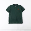 Cotton polo dark green red label