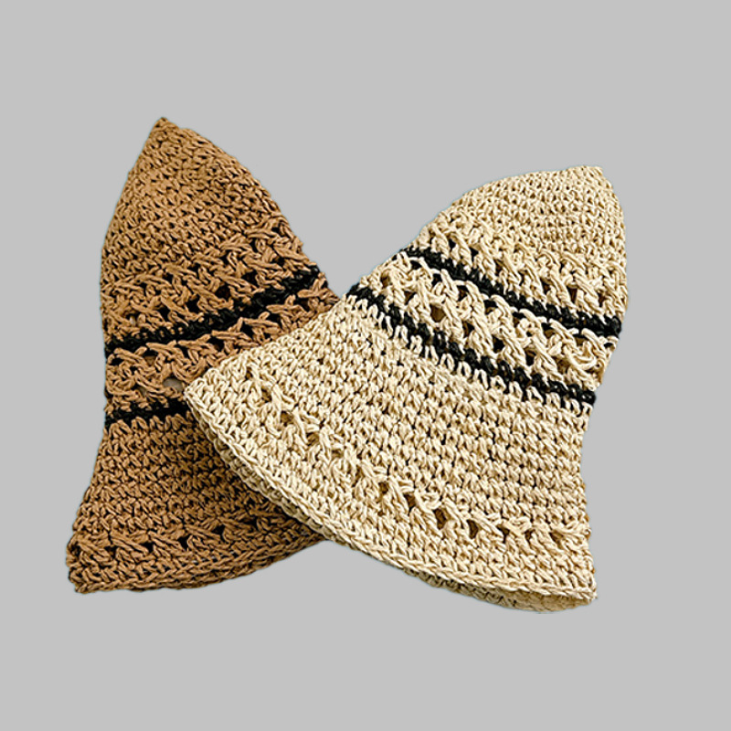 Solid Color Pattern Women's Casual Style Vacation Solid Color Big Eaves Shearling Hat Straw Hat