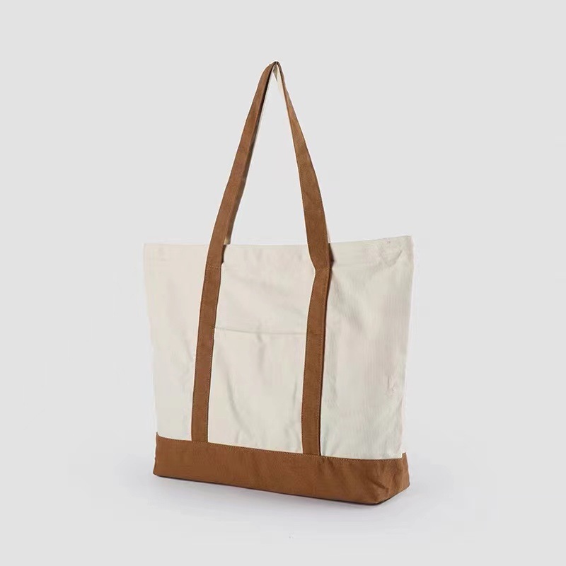 Bolsas de lona personalizadas con un toque de alta gama, logotipo impreso en color para publicidad, bolsas de compras de gran capacidad, coloridas, de algodón.