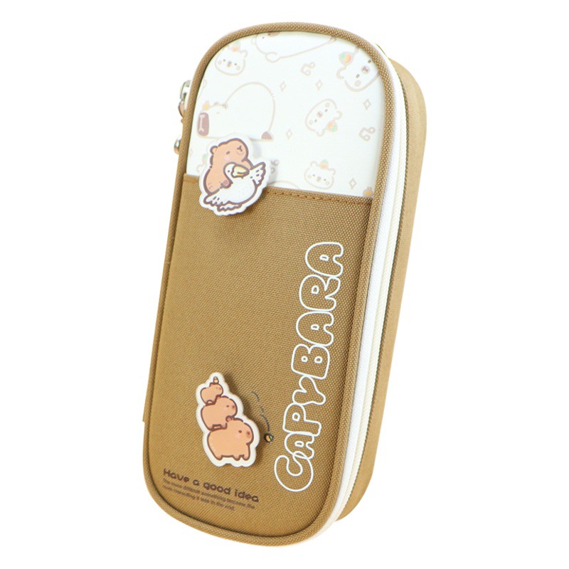 Bolsa de lápices Kapibala, bolsa de papelería multicapa de gran capacidad, bolsa de papelería para estudiantes y niños, caja de papelería de comercio exterior transfronterizo, bolsa de lápices