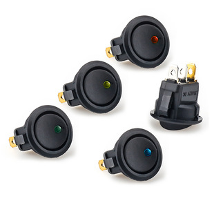 Ship type switch cat eye waterproof round car modification ship type switch 12V/220V with light