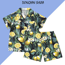 儿童人棉两件套夏威夷度假风外穿薄款夏装学生版时尚潮流款两件套