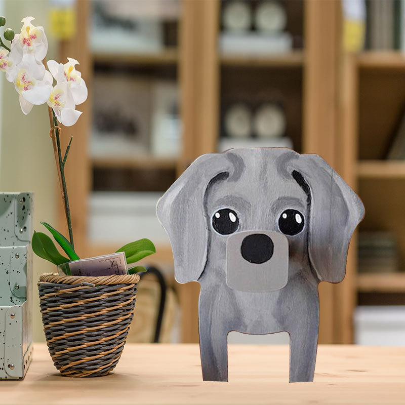 Estante de exhibición para pequeños animales de madera impresa, soporte para gafas, decoración de escritorio, perro pequeño, soporte para gafas image 4