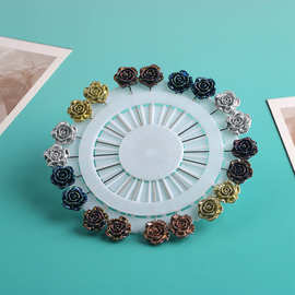 跨境包头巾丝巾扣围脖纱巾别针胸针饰品定型大头针固定珠光针批发