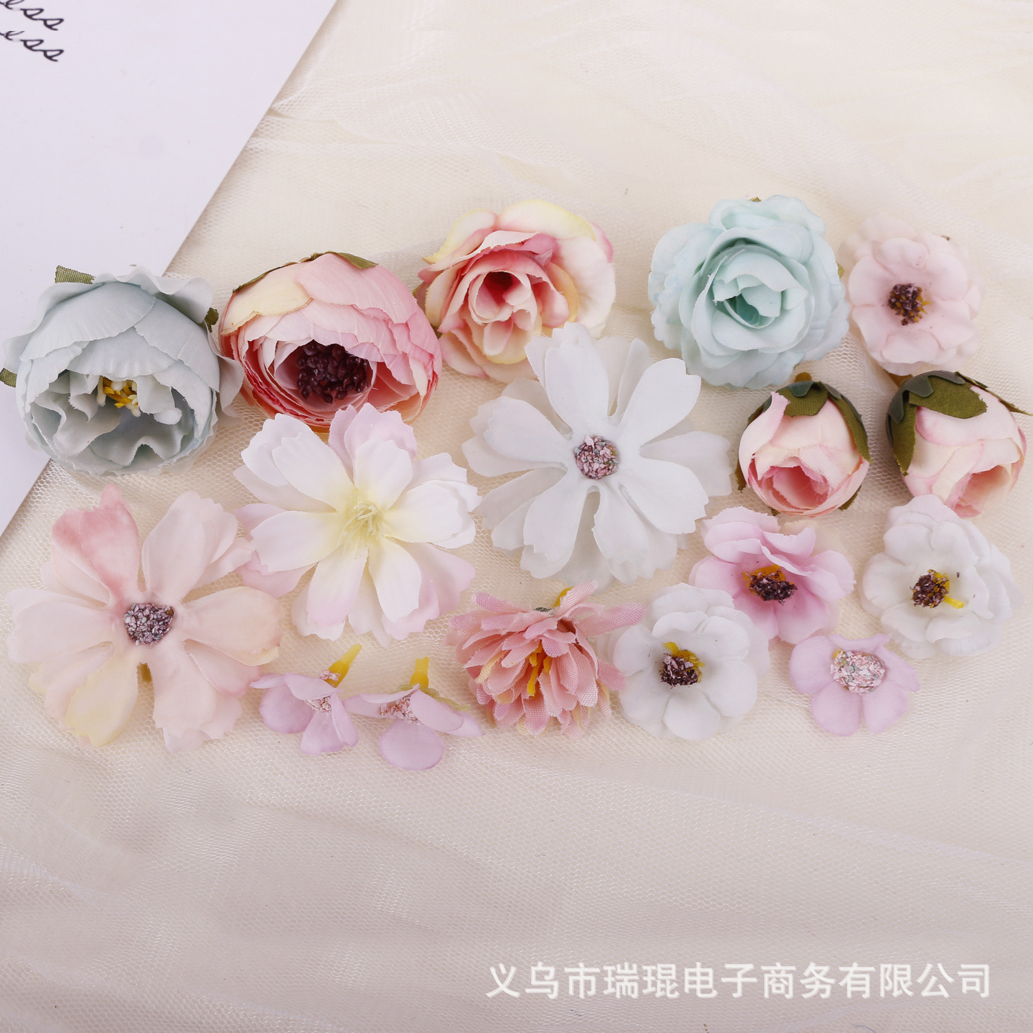 Paquete de material de flor artificial Flor de seda bricolaje accesorios de guirnalda hechos a mano Hanfu estilo antiguo tocado dolor paquete material Decoración