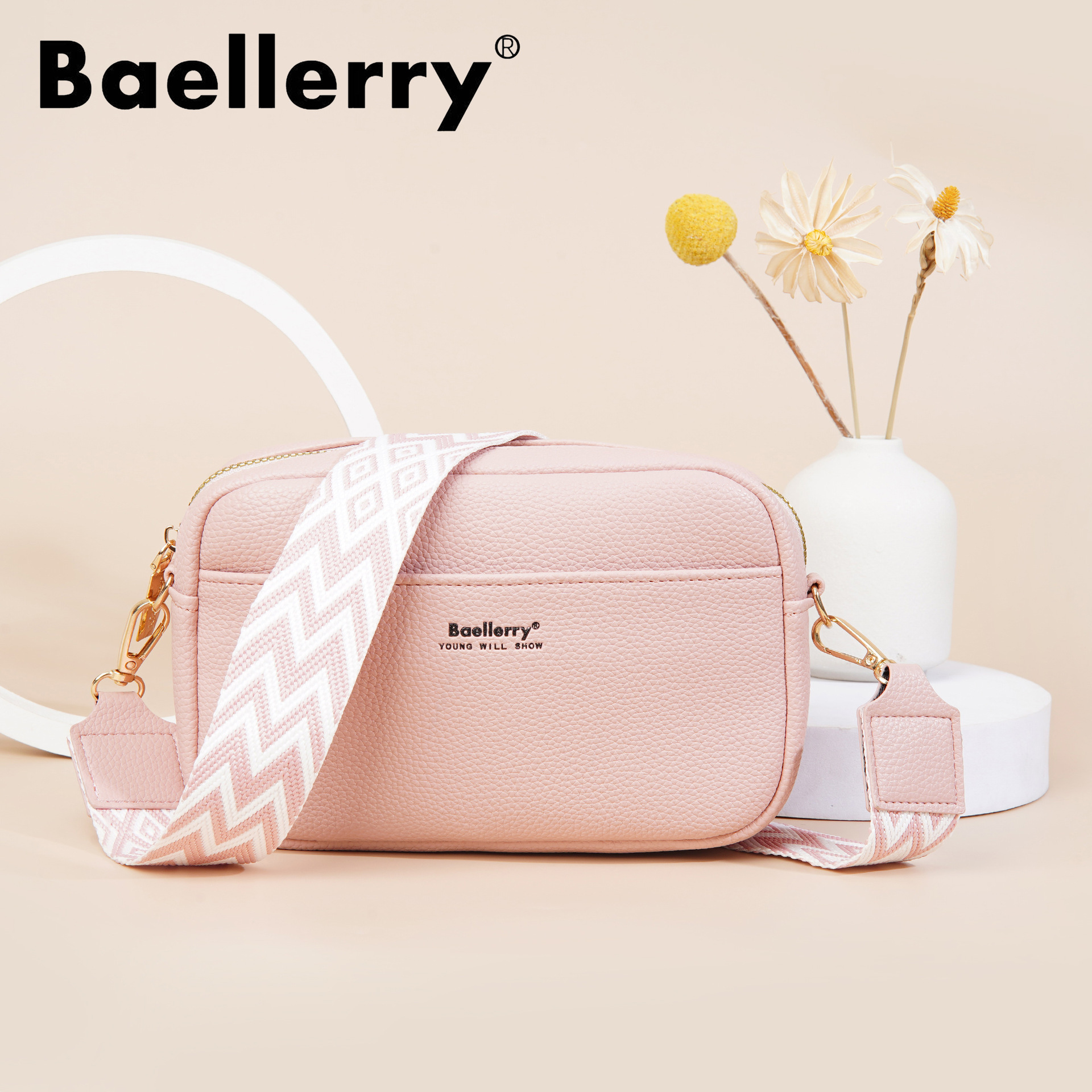 新款女士斜挎包大容量休闲高级感单肩女包百搭时尚拉链小方包