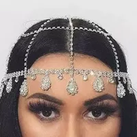 AliExpress взрывной аксессуар со стразами тренд вечеринки с кисточками головные уборы Лобная цепь Hair chain