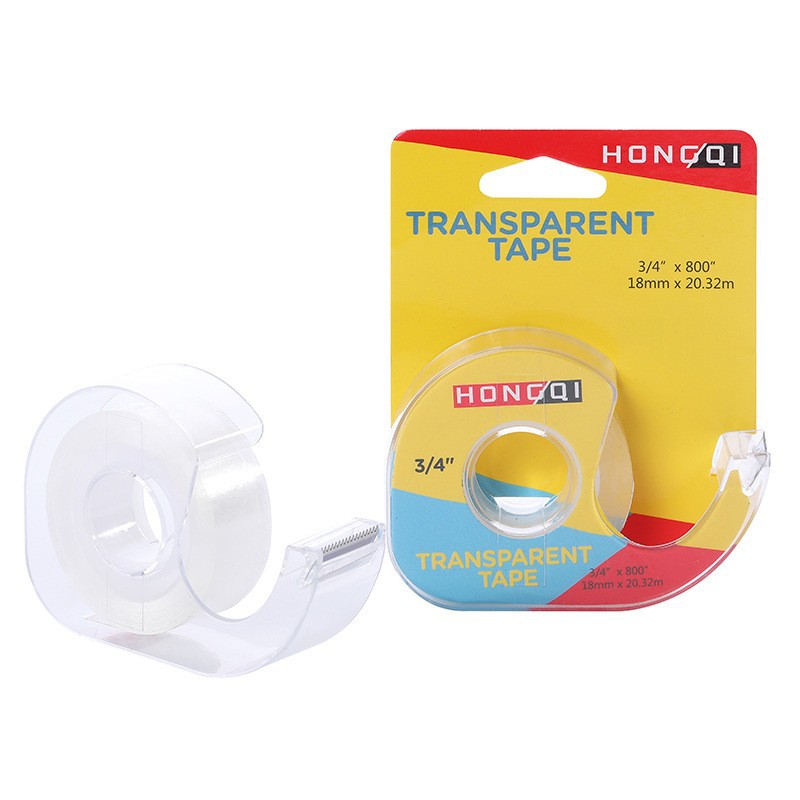 办公用品厂家直销带蜗牛切割器宽1.8 BOPP吊卡透明胶带批发