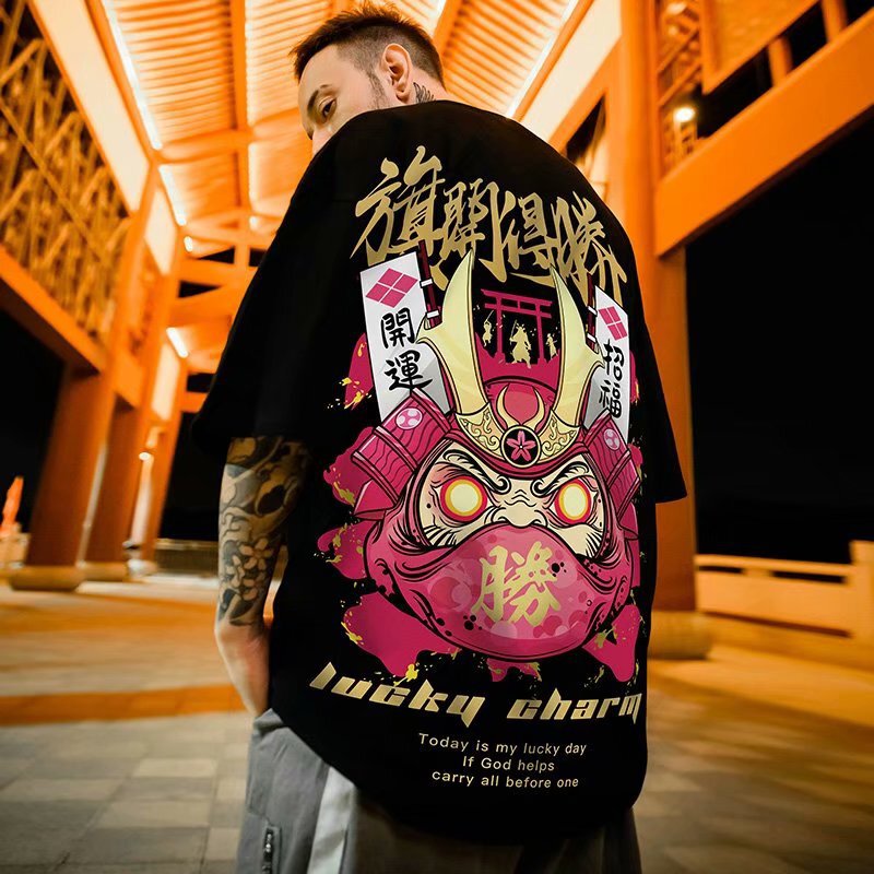 Summer New National Fashion Short-sleeved T-shirt Men's Loose Printed Large Size ins Short-sleeved Couple Fashion Brand Hip-hop Half-length Sleeves