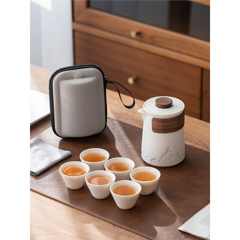 Glass Travel Tea Set Crude Portable Express Cup Bag suit Outdoor Kung Fu Tea Set Cup Teapot Glass Travel Tea Set Crude Portable Express Cup Bag suit Outdoor Kung Fu Tea Set Cup Teapot