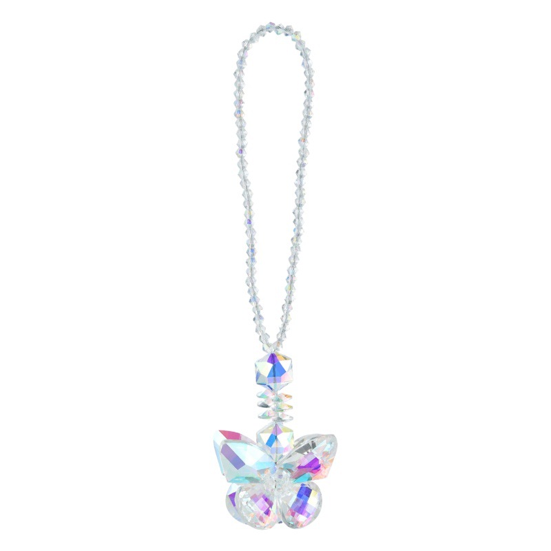 Transfronterizo exclusivo cristal colgante fuente fabricante nuevo cristal mariposa sol colector jardín decoraciones