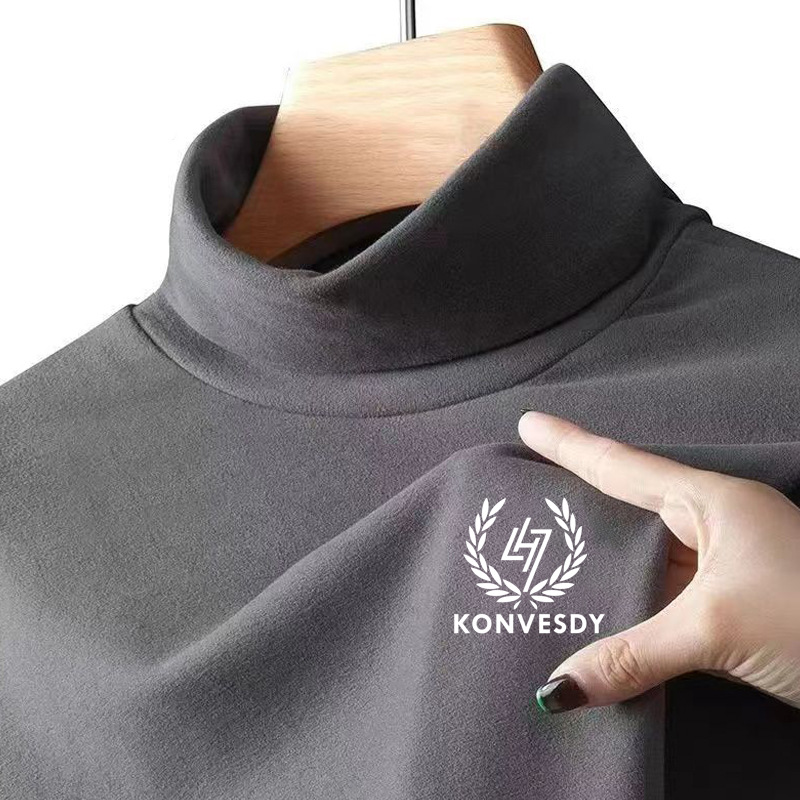 Direct de fábrica cálida piel-amistoso SLIM-Fit terciopelo a prueba de frío caliente media turtleneck ropa interior de los hombres