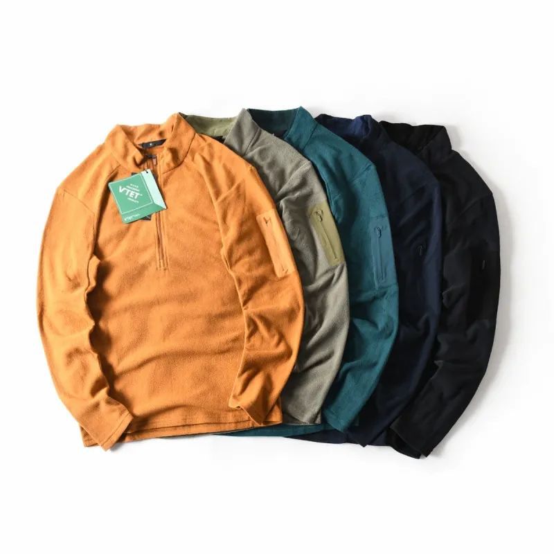 Catch fleece clothing men's half open-chest sweater sports assault clothing liner stand collar warm polar fleece coat jacket