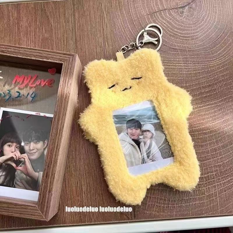 Ins coreano lindo chocolate de menta, ratas y ratas codiciosas, cubierta de tarjetas de peluche, estudiantes de 3 pulgadas, cubierta de almacenamiento de tarjetas pequeñas.