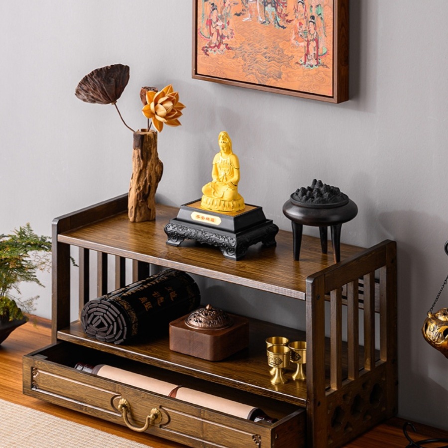 Altar Cabinet for Home Use, Offering Table for Buddha, Elevated Pedestal for Bodhisattva, Offering Table, Shrine, God of Wealth Altar, Incense Stand