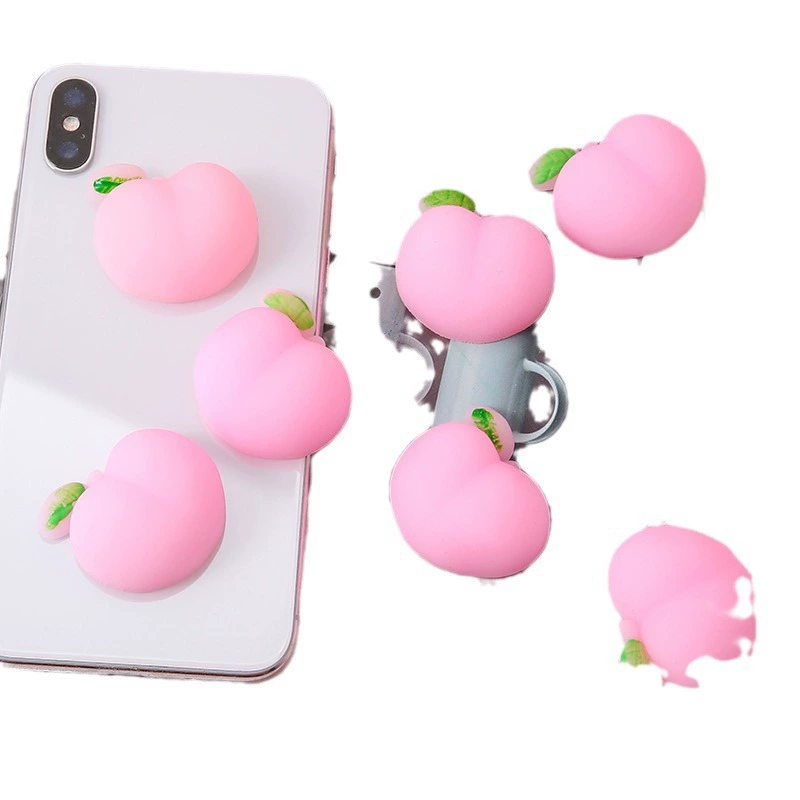 3D squishy персик стресс-игрушка, мягкая резиновая антистрессовая сжатие, милый круглый 5×6×2.5 см