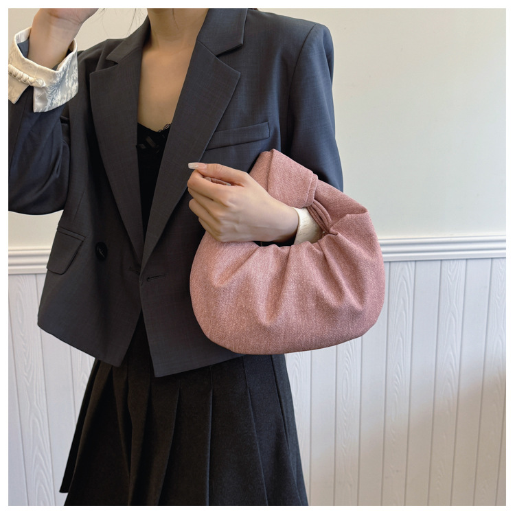 Casual, Daily Occasion Denim Material This Year's Popular New Moon Bag Early Autumn New Women's Bag Simple Retro Denim Casual Versatile Handbag Fashion