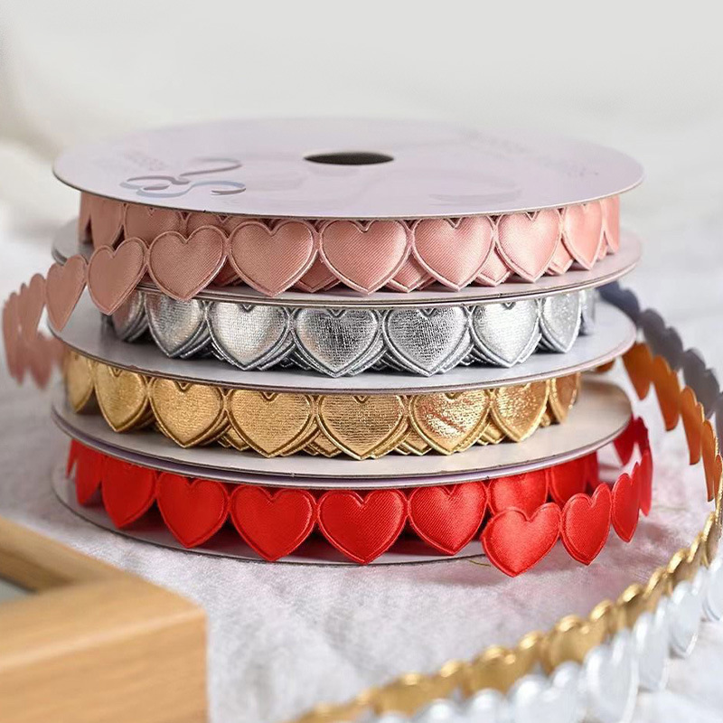 七夕节爱心丝带心之链丝带情人节玫瑰花束礼盒爱心盒装饰花艺批发