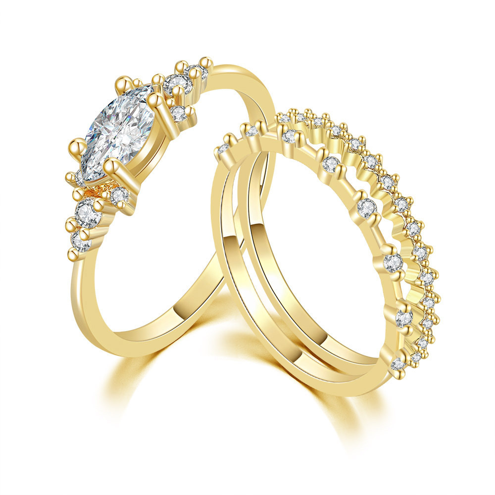 Ensemble de bagues de fiançailles de luxe en trois pièces pour princesse_voghion.com
