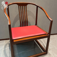 现代中式高档双面仿皮坐垫红木沙发座垫子圈椅餐椅垫四季通用
