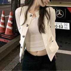 中古香香 人气王！设计感明线撞色小香牛仔外套