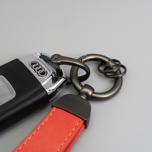 New suede car key chain hardware anti-lost key ring ring can be embossed logo leather key chain wholesale