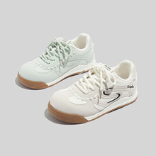 蓓尔轻便运动鞋女 2025秋季新款时尚百搭蕾丝高颜值休闲板鞋B2707